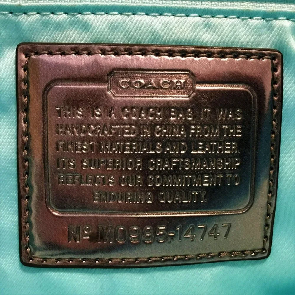 Coach Poppy Blue / Green Kaleidoscope Glam Signature Tote Bag Handbag 14747 RARE